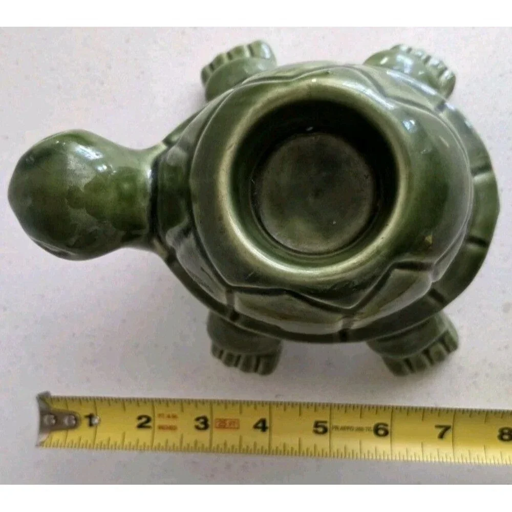 Pier 1 Green Turtle Ceramic Candle Holder Retired Limited